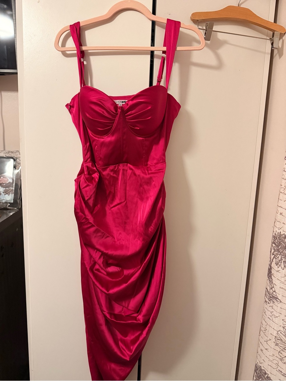Pink one side rushed dress